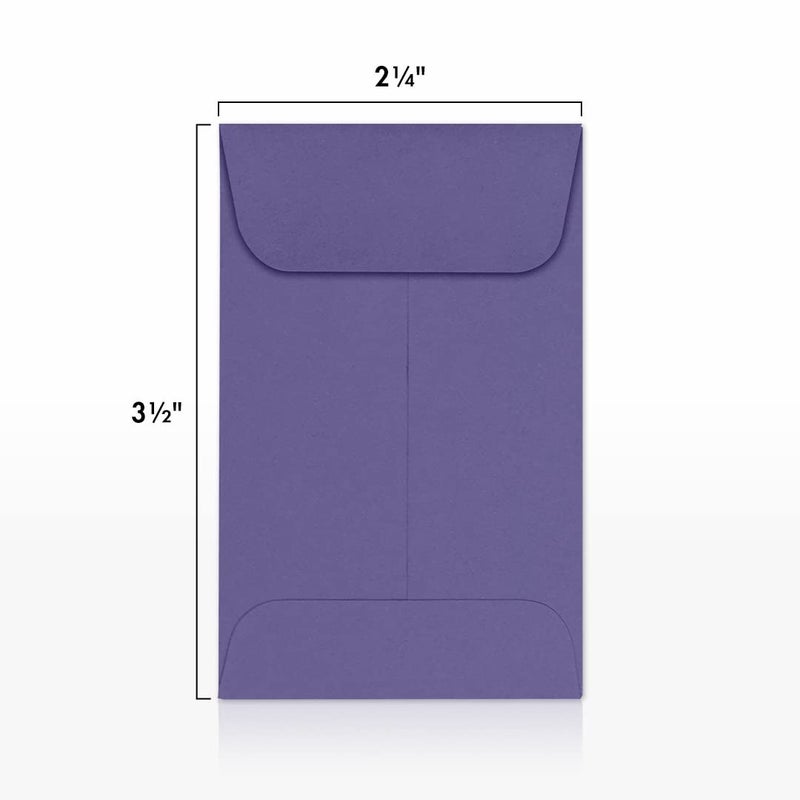 Envelopes.com LUXPaper #1 Coin Envelopes | 2 1/4" x 3 1/2" | Wisteria Purple | 80lb. Text | 50 Qty - Image 3